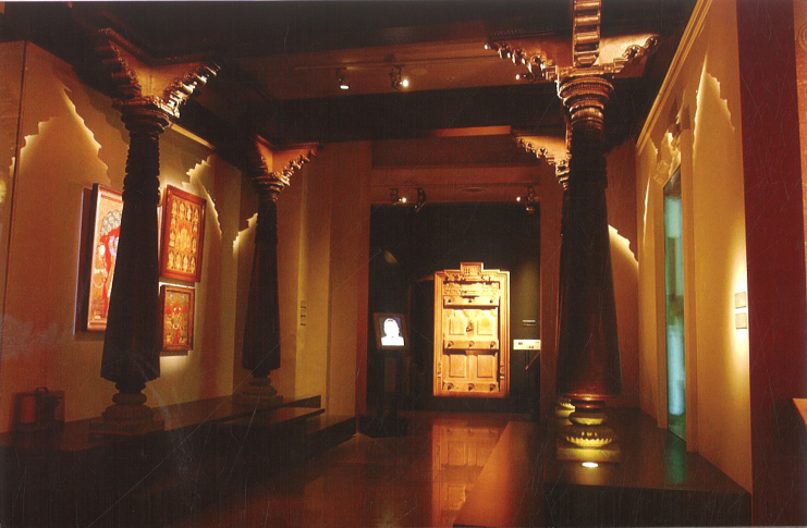 Traditional Chettiar courtyard gallery exhibition display at the Asian Civilisations Museum